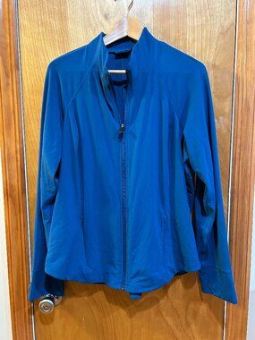 Athleta Plus Size 1X Blue Stretch Full-Zip Jacket